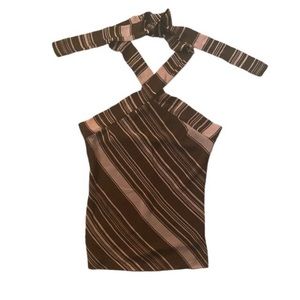 Cute Halter Striped Top